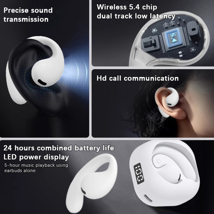 Bluetooth 5.4 Earphones OWS Hanging Wireless Earphone Noise Cancelling Stereo Sound Sports Earbuds(White) Bluetooth 5.4 Earphones OWS Hanging Wireless Earphone Noise Cancelling Stereo Sound Sports Earbuds(White)