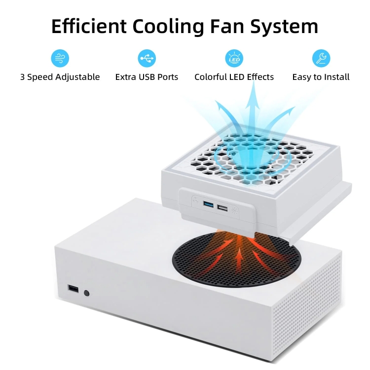 For XBOX Series S Console Side-mounted Cooling Fan RGB Color Light Radiator - 3