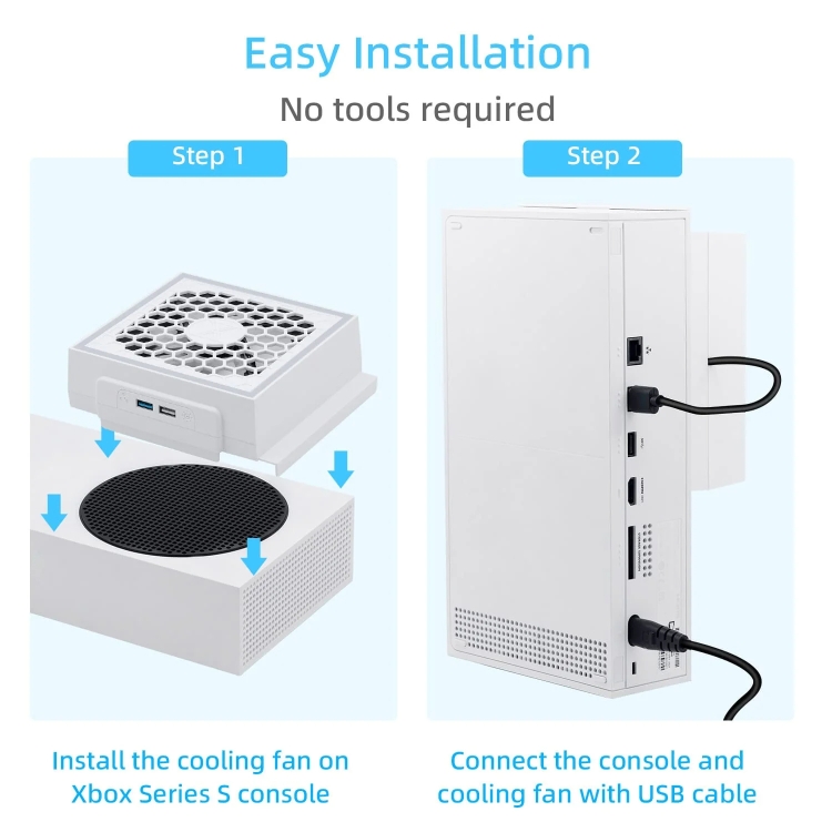 For XBOX Series S Console Side-mounted Cooling Fan RGB Color Light Radiator - 5
