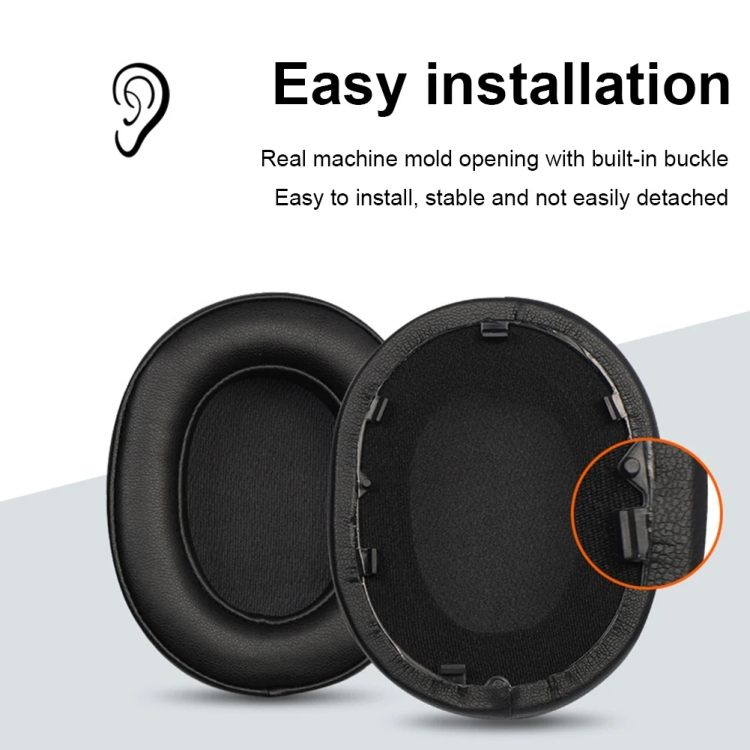 1pair For Sony WH-1000XM5 Headphone Leather Sponge Cover Earmuffs(Black) 1pair For Sony WH-1000XM5 Headphone Leather Sponge Cover Earmuffs(Black)