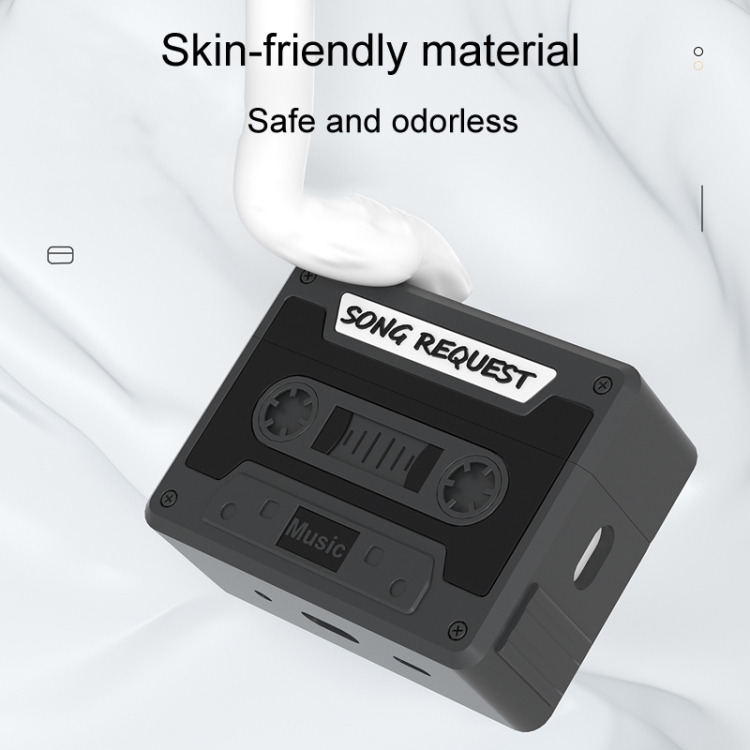 For AirPods Pro 2 Retro Silicone Tape Shape Earphone Protective Case(Black) For AirPods Pro 2 Retro Silicone Tape Shape Earphone Protective Case(Black)