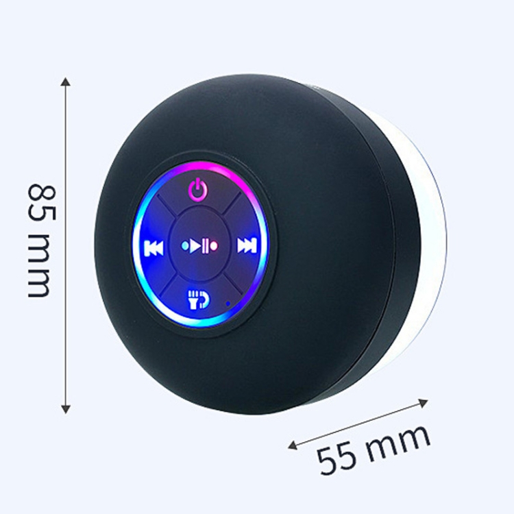 Bathroom Suction Cup Waterproof Bluetooth Stereo Portable Home Outdoor Dazzling Colorful Speaker(Black) Bathroom Suction Cup Waterproof Bluetooth Stereo Portable Home Outdoor Dazzling Colorful Speaker(Black)