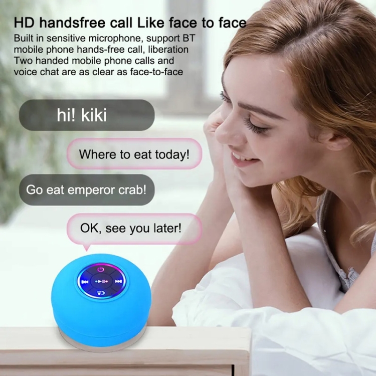 Bathroom Suction Cup Waterproof Bluetooth Stereo Portable Home Outdoor Dazzling Colorful Speaker(Black) Bathroom Suction Cup Waterproof Bluetooth Stereo Portable Home Outdoor Dazzling Colorful Speaker(Black)