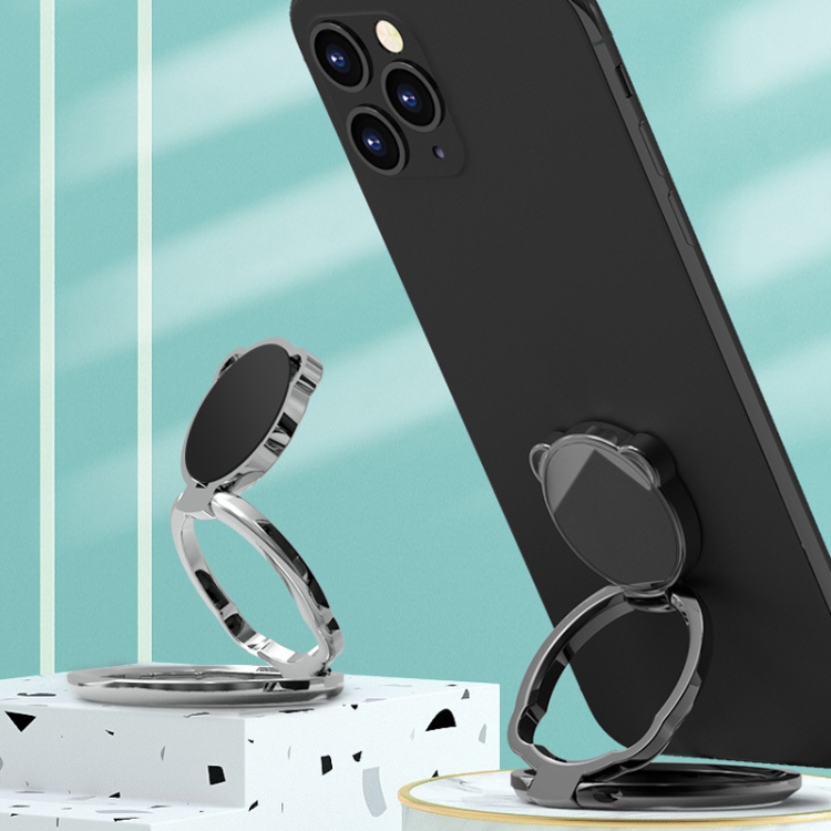 Universal Mobile Folding Finger Ring Holder 360 Rotation Desktop Phone Holder(Black) Universal Mobile Folding Finger Ring Holder 360 Rotation Desktop Phone Holder(Black)
