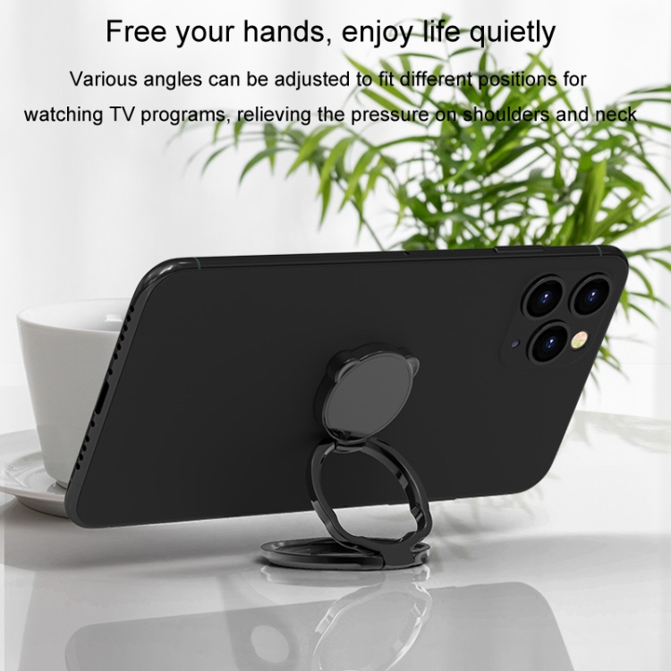 Universal Mobile Folding Finger Ring Holder 360 Rotation Desktop Phone Holder(Black) Universal Mobile Folding Finger Ring Holder 360 Rotation Desktop Phone Holder(Black)