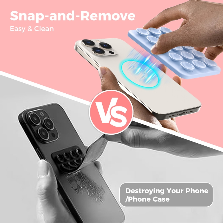 AhaStyle CY202 Suction Cup Magnetic Phone Holder Silicone Adhesive Mirror Sticker(Dark Blue)