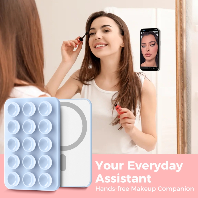 AhaStyle CY202 Suction Cup Magnetic Phone Holder Silicone Adhesive Mirror Sticker(Dark Blue)