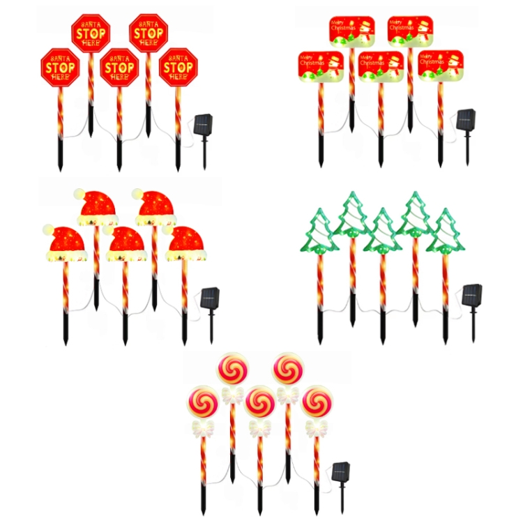 Outdoor LED Ground Plug Solar Christmas Road Sign, Style: Hat Snowflake Road Sign