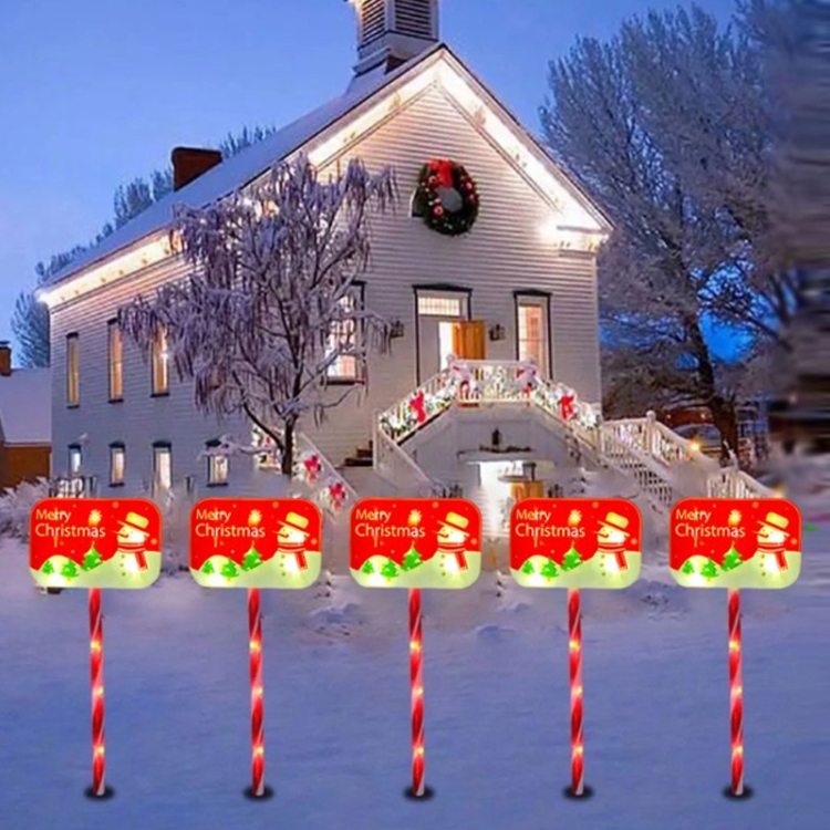 Outdoor LED Ground Plug Solar Christmas Road Sign, Style: Hat Snowflake Road Sign