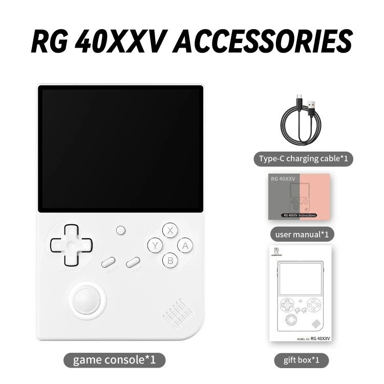 ANBERNIC RG40XXV Vertical HD Screen Joystick Game Console With Ambient Light Portable Retro Handheld Console, Size: 64GB(Black) - B10