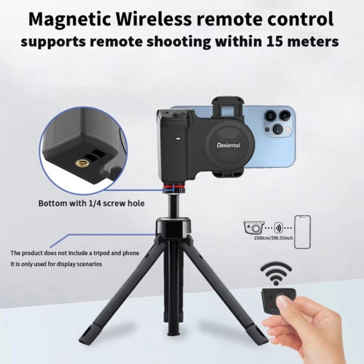 Desiontal PH-30A Mobile Phone Portable Bluetooth Remote Control Live Photo Anti-Shake Camera Aid(Black) Desiontal PH-30A Mobile Phone Portable Bluetooth Remote Control Live Photo Anti-Shake Camera Aid(Black)