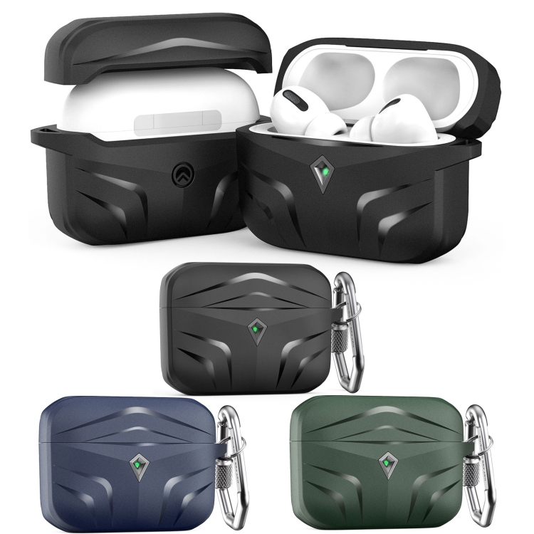 For Airpods Pro AhaStyle PT140 Diamond Edge TPU Split Drop Protection Case, Color: Black For Airpods Pro AhaStyle PT140 Diamond Edge TPU Split Drop Protection Case, Color: Black