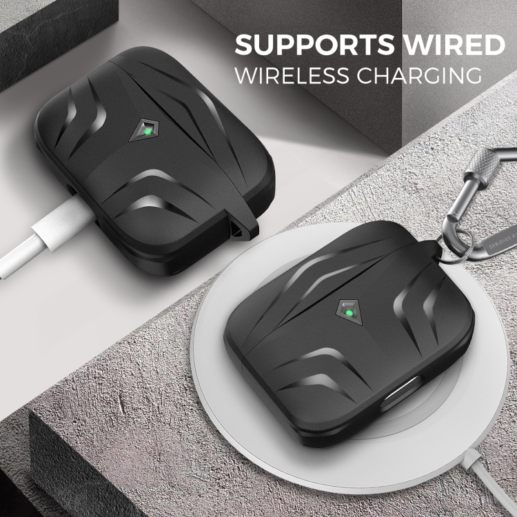For Airpods Pro AhaStyle PT140 Diamond Edge TPU Split Drop Protection Case, Color: Black For Airpods Pro AhaStyle PT140 Diamond Edge TPU Split Drop Protection Case, Color: Black