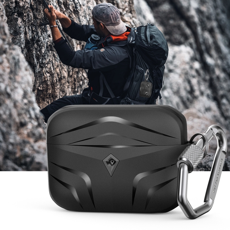For Airpods Pro AhaStyle PT140 Diamond Edge TPU Split Drop Protection Case, Color: Black For Airpods Pro AhaStyle PT140 Diamond Edge TPU Split Drop Protection Case, Color: Black