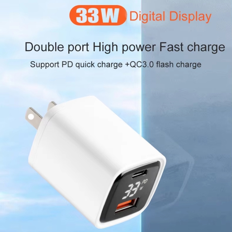 CYKE K02 30W PD+QC3.0 Mobile Phone Digital Display Fast Charger, Plug: US(Black) CYKE K02 30W PD+QC3.0 Mobile Phone Digital Display Fast Charger, Plug: US(Black)