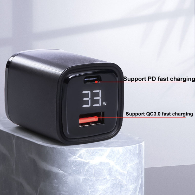 CYKE K02 30W PD+QC3.0 Mobile Phone Digital Display Fast Charger, Plug: US(Black) CYKE K02 30W PD+QC3.0 Mobile Phone Digital Display Fast Charger, Plug: US(Black)