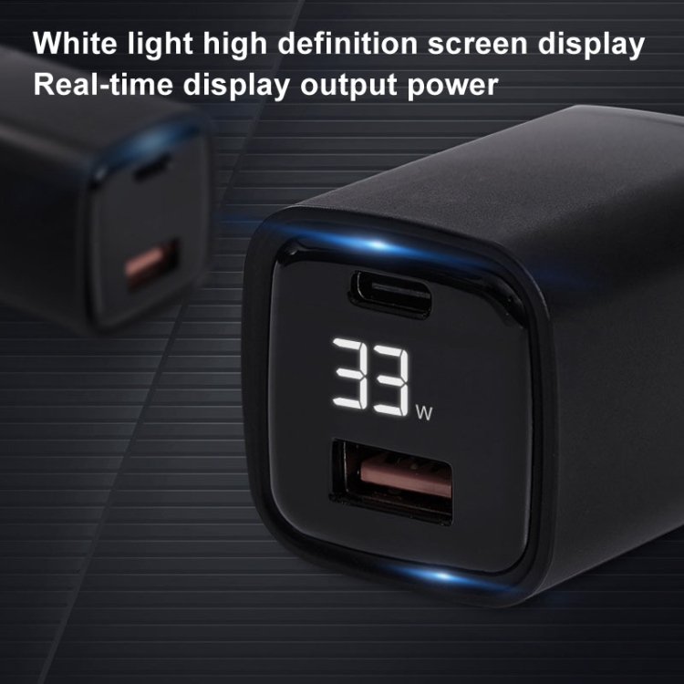 CYKE K02 30W PD+QC3.0 Mobile Phone Digital Display Fast Charger, Plug: US(Black) CYKE K02 30W PD+QC3.0 Mobile Phone Digital Display Fast Charger, Plug: US(Black)