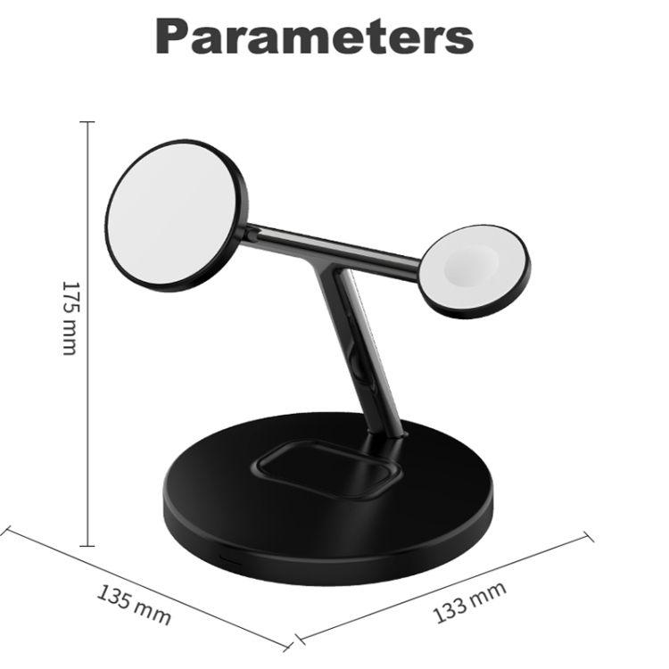 D10 3-In-1 15W Magnetic Mobile Phone Earphone Watch Wireless Fast Charger(Black) D10 3-In-1 15W Magnetic Mobile Phone Earphone Watch Wireless Fast Charger(Black)