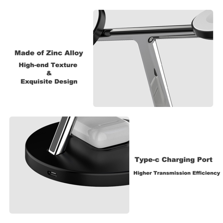 D10 3-In-1 15W Magnetic Mobile Phone Earphone Watch Wireless Fast Charger(Black) D10 3-In-1 15W Magnetic Mobile Phone Earphone Watch Wireless Fast Charger(Black)