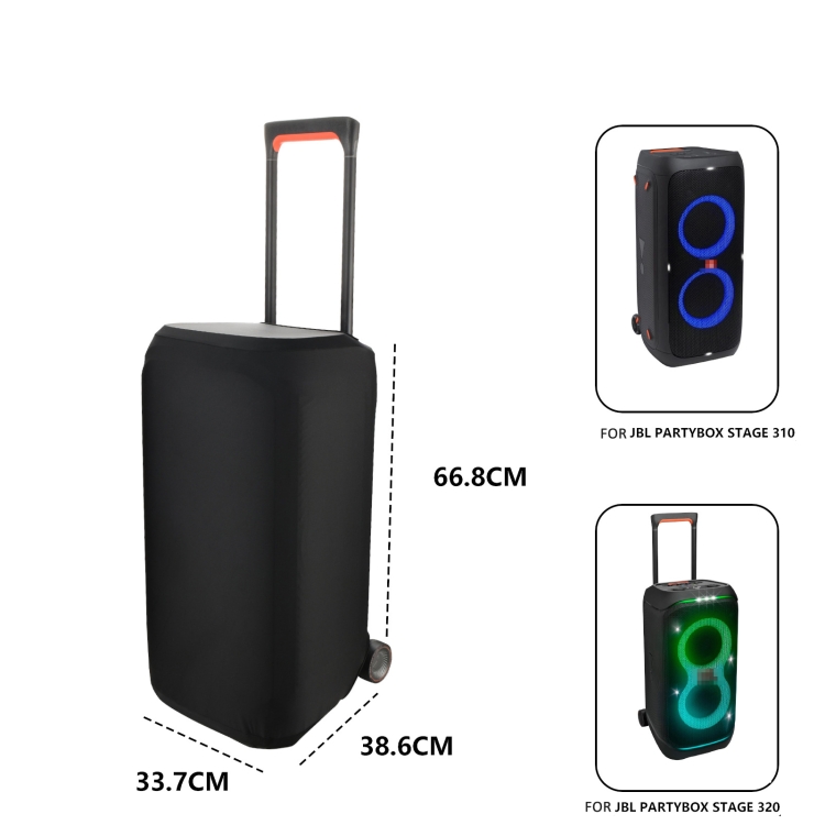 For JBL Partybox Stage 310 / 320 Speaker Lycra Dust Cover Elastic Sleeve(Black) For JBL Partybox Stage 310 / 320 Speaker Lycra Dust Cover Elastic Sleeve(Black)
