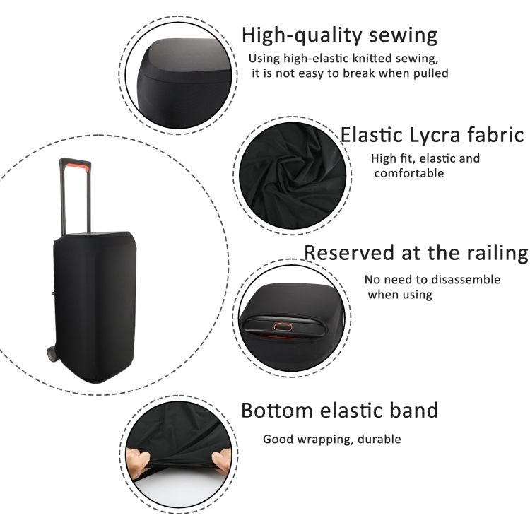 For JBL Partybox Stage 310 / 320 Speaker Lycra Dust Cover Elastic Sleeve(Black) For JBL Partybox Stage 310 / 320 Speaker Lycra Dust Cover Elastic Sleeve(Black)