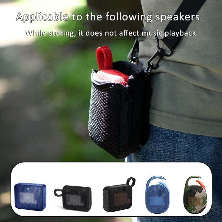 For JBL Go 4 / Go 3 / Clip 5 Speaker Shoulder Bag Mesh Opening Mouth EVA Carrying Case(Black) For JBL Go 4 / Go 3 / Clip 5 Speaker Shoulder Bag Mesh Opening Mouth EVA Carrying Case(Black)