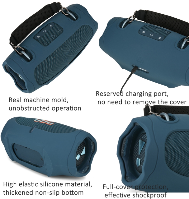 For JBL Xtreme 4 Speaker Silicone Case with Decompression Carrying Strap Portable Protective Shell(Black) For JBL Xtreme 4 Speaker Silicone Case with Decompression Carrying Strap Portable Protective Shell(Black)