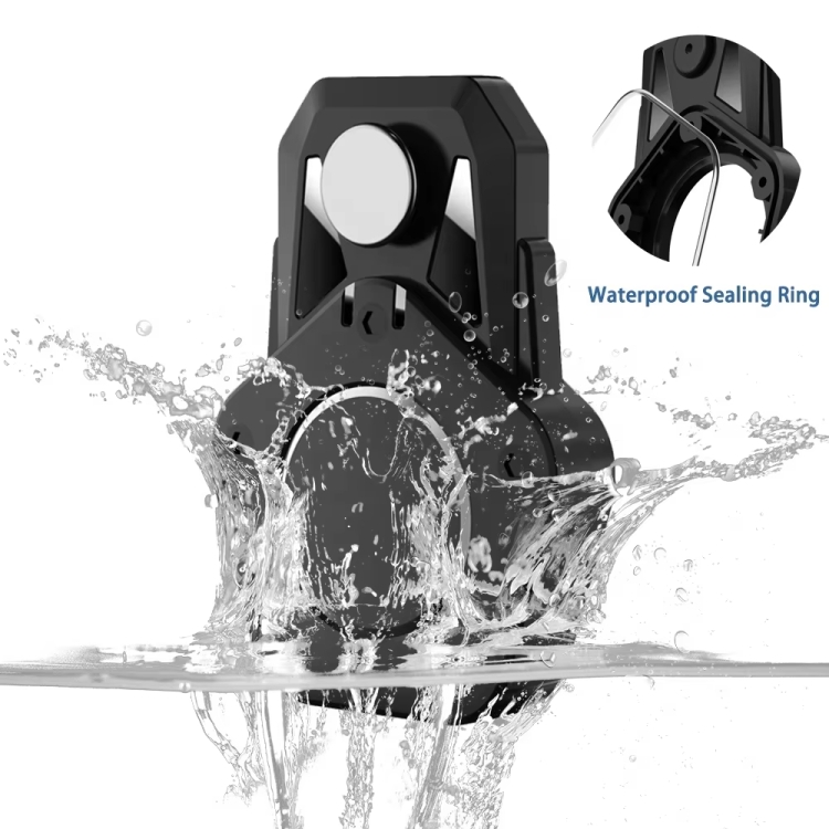 For AirTag Tracker Magnetic Lock Case Waterproof Hidden Protective Cover(Black)