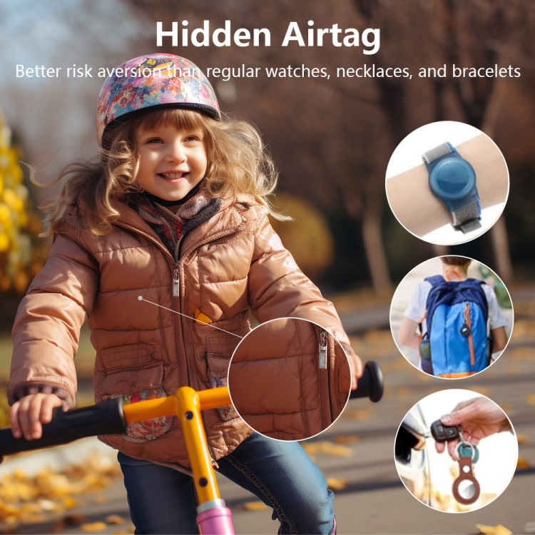 For AirTag Tracker Magnetic Lock Case Waterproof Hidden Protective Cover(Black)