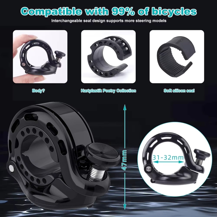 For AirTag Hidden Bicycle Bell Holder for AirTag Anti-Theft Mountain Bike Aluminum Horn