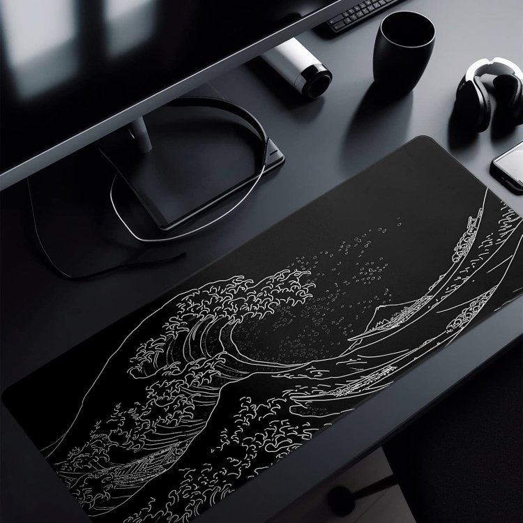 300x600x2mm Big Wave Gaming Mouse Pad Non-Slip Rubber Desk Mat(No.2)