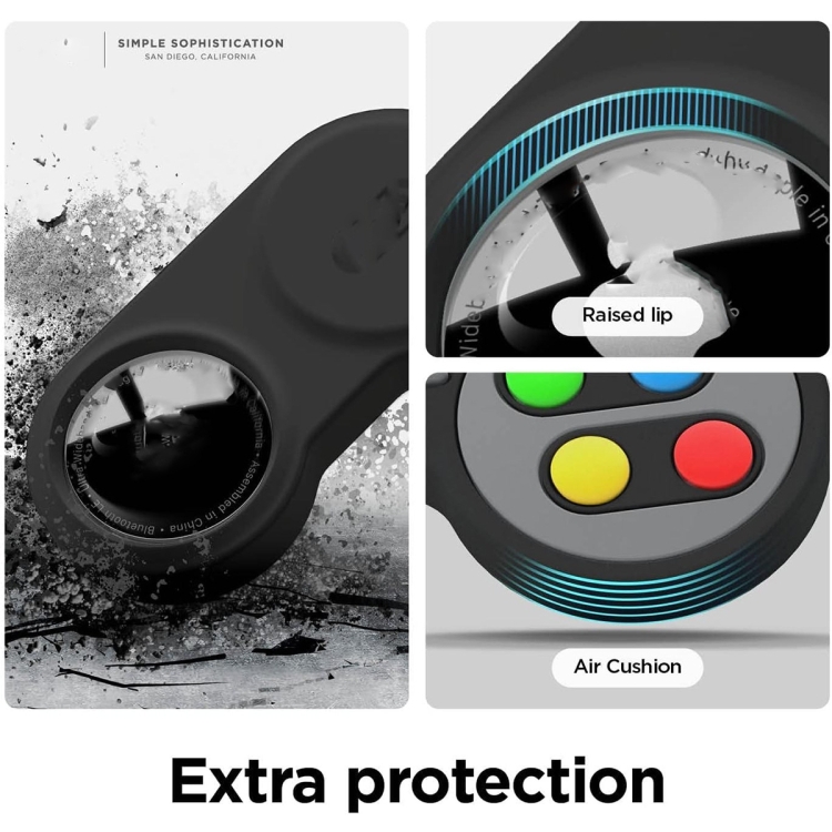 For AirTag Tracker Retro Game Console Shape Silicone Case with Carabiner(Ink Green) For AirTag Tracker Retro Game Console Shape Silicone Case with Carabiner(Ink Green)