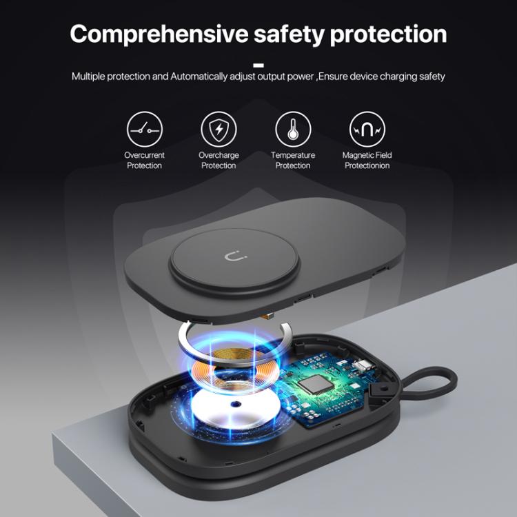 T5 3 In 1 Folding Magnetic Wireless Charger For Apple Watch / iPhone / AirPods(Black) T5 3 In 1 Folding Magnetic Wireless Charger For Apple Watch / iPhone / AirPods(Black)