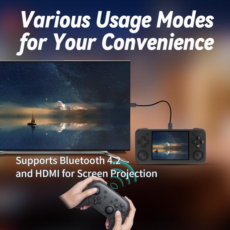 ANBERNIC RG35XXH Open Source Wireless Handheld Game Console, Memory: Standard 32G+64G(Black) - B8