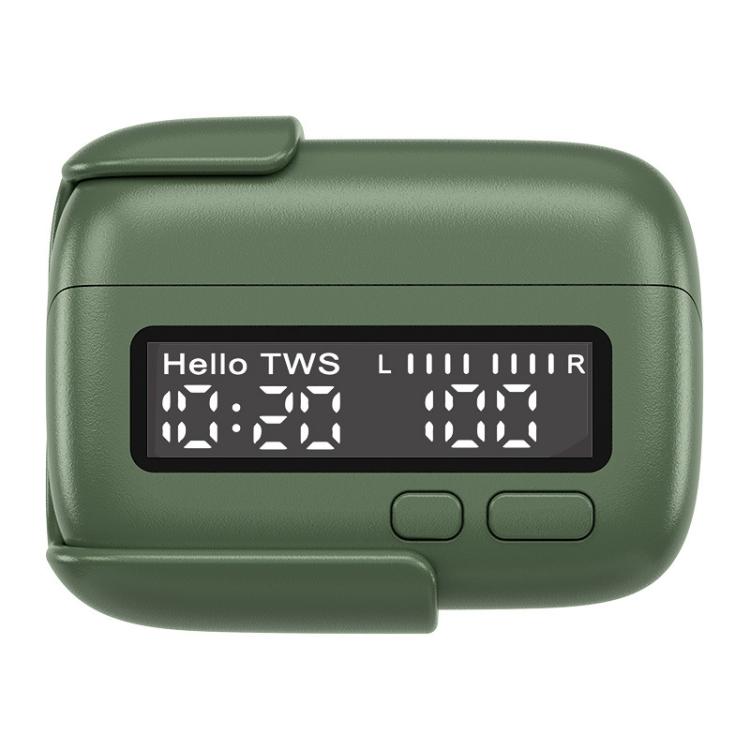 BPG Portable Wireless Bluetooth Earphones Unique Retro Trendy Digital Display Clock Noise Canceling Earphones(Green)