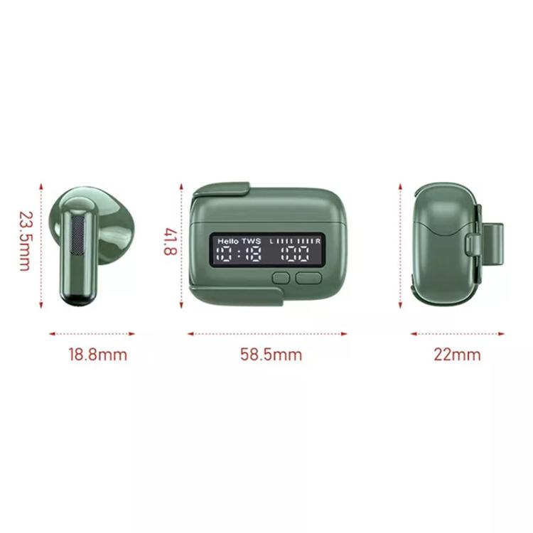 BPG Portable Wireless Bluetooth Earphones Unique Retro Trendy Digital Display Clock Noise Canceling Earphones(Green)