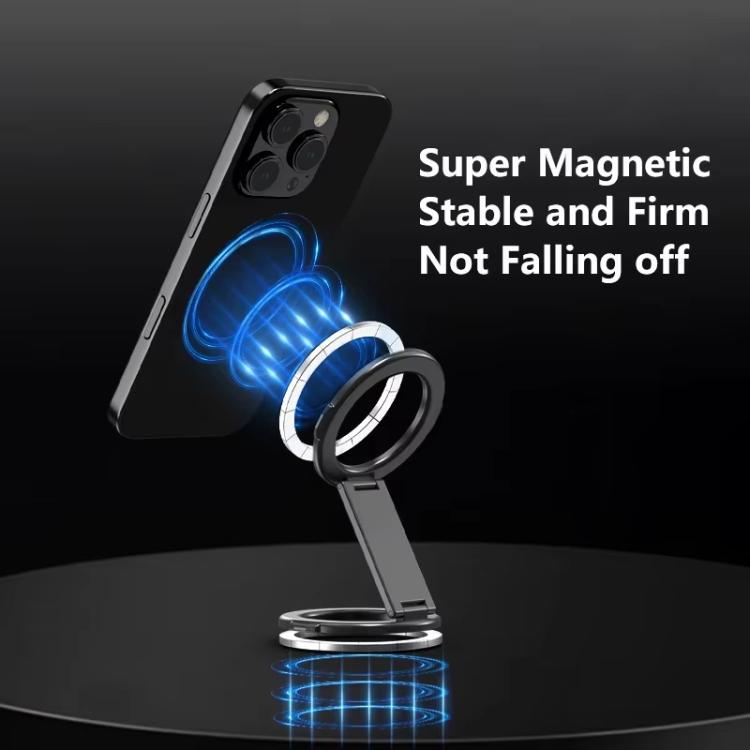 Foldable Double-sided Magnetic Phone Holder Gym Car Universal Stand, Spec: Mirror Type Black Foldable Double-sided Magnetic Phone Holder Gym Car Universal Stand, Spec: Mirror Type Black
