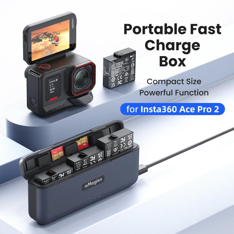 Insta360 Ace Pro 2 バッテリー用 aMagisn 急速充電ボックス 充電器