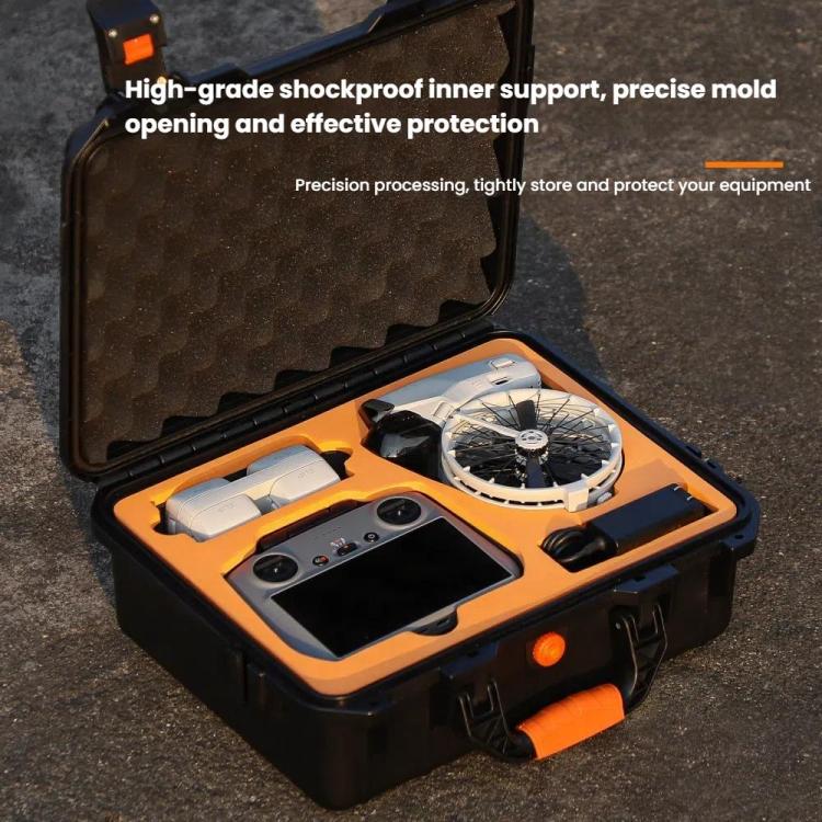 適用於大疆 Flip Sunnylife AQX-19 防水收納防護手提箱 航拍機暢飛套裝包（黑色） - B4