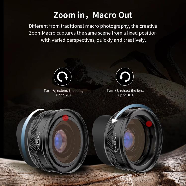 Objectif Macro 10-20x Pour Smartphone – Ultra-léger (88g), Ouverture F1.05, Distance Focale 1.5cm – Compatible 99% Des Téléphones - 13