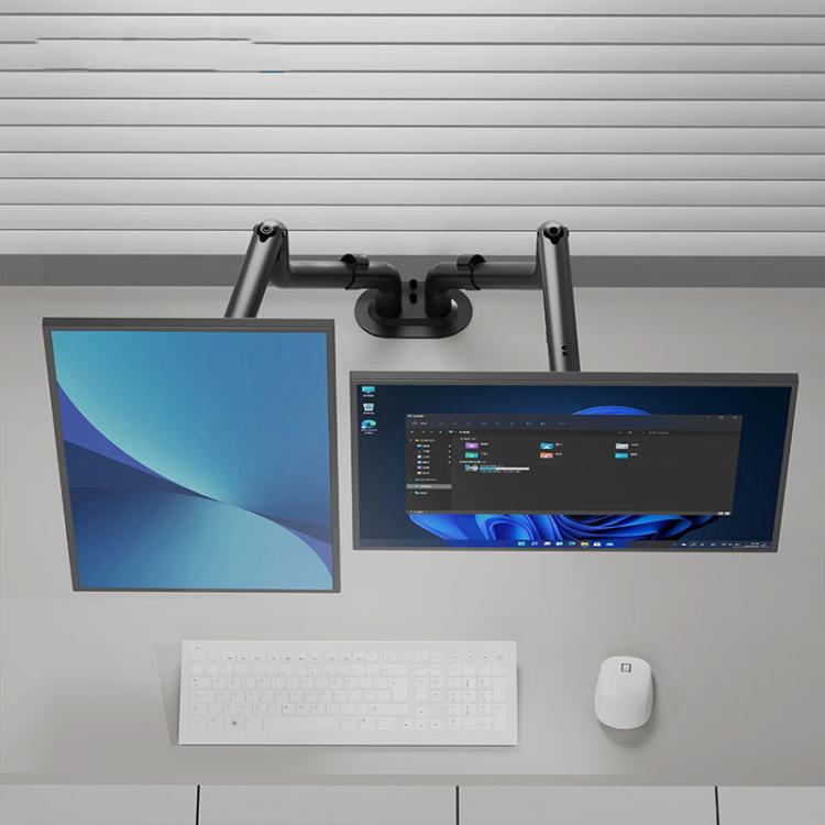 17-32 Inch Dual Monitor Mount Gas Spring 360 Degree Heavy Duty Floating ...
