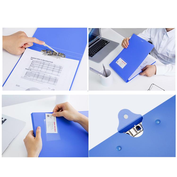 Deli 5333 A4 Hangable Clipboard File Folder With Clip Space-Saving ...