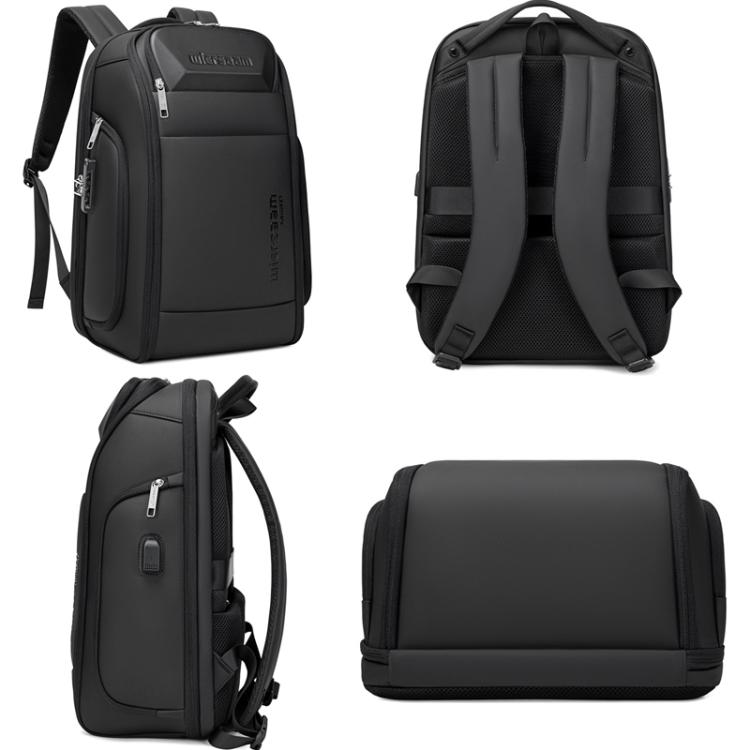 wiersaam Men Waterproof Anti-Theft Business Backpack Travel Laptop Bag with USB Charging Port & Password Lock Small - B2