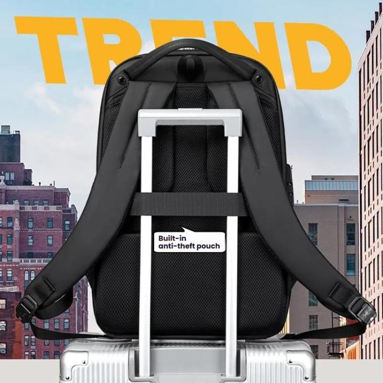 wiersaam Men Waterproof Anti-Theft Business Backpack Travel Laptop Bag with USB Charging Port & Password Lock Small - B7