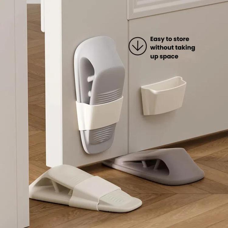 Silicone Door Stopper Anti-collision Household Door Stopper Free Punching Windproof Fixed Door Plug(White