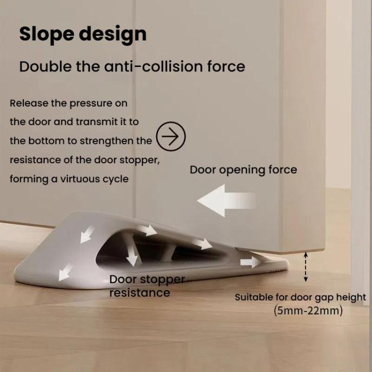 Silicone Door Stopper Anti-collision Household Door Stopper Free Punching Windproof Fixed Door Plug(White