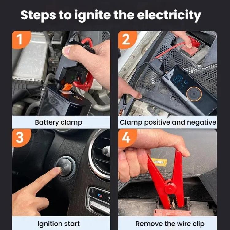 SUITU ST-9650B 4 x 1500mAh Car Emergency Starting Power Supply Inflatable Pump Integrated Machine - B10