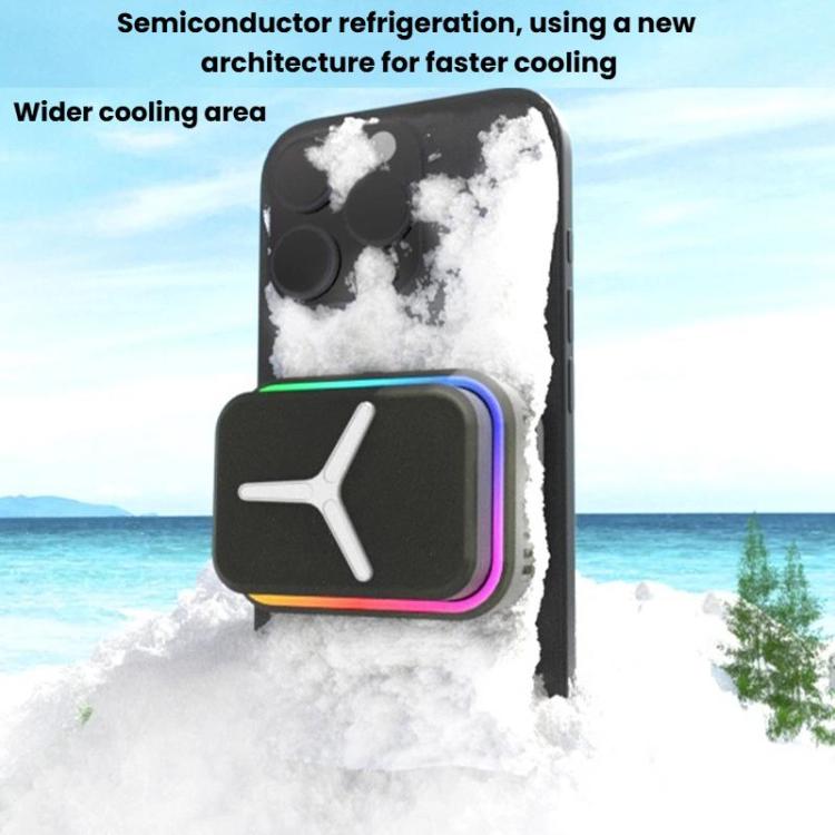 SR03 Wireless Magnetic Phone Cooler With LED Light Overclocking Semiconductor Cooling(White) - B1