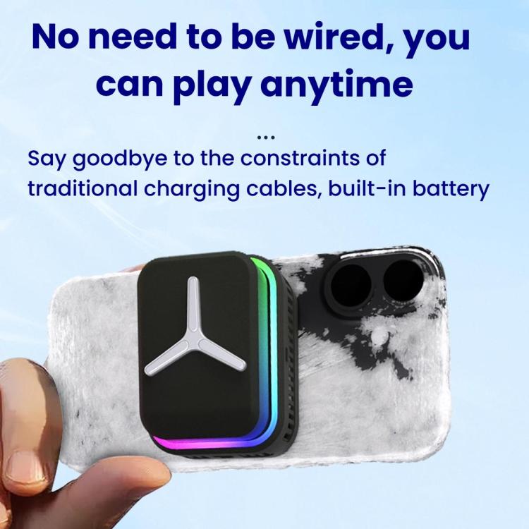 SR03 Wireless Magnetic Phone Cooler With LED Light Overclocking Semiconductor Cooling(White) - B2