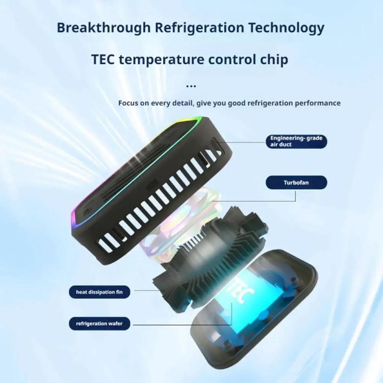 SR03 Wireless Magnetic Phone Cooler With LED Light Overclocking Semiconductor Cooling(White) - B3